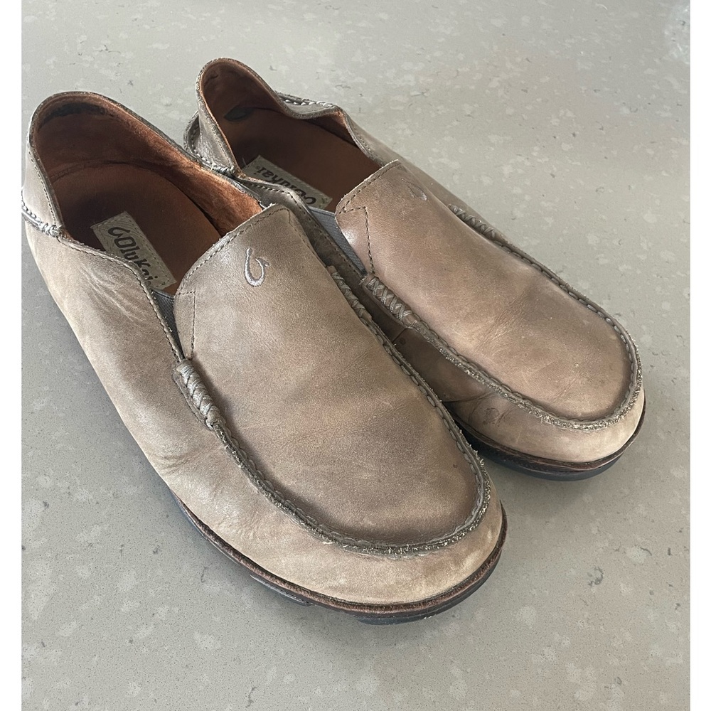 Brown Okukai Moloa slip ons. - Picture 2 of 4